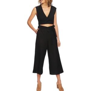 1. State Jungle Boogie Wrap Cutout Wide Leg Cropped Jumpsuit